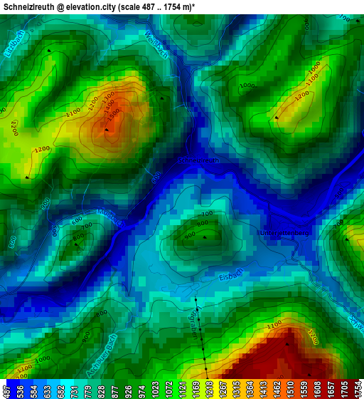 Schneizlreuth elevation map