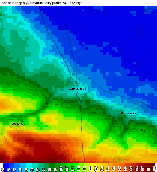 Schneidlingen elevation map