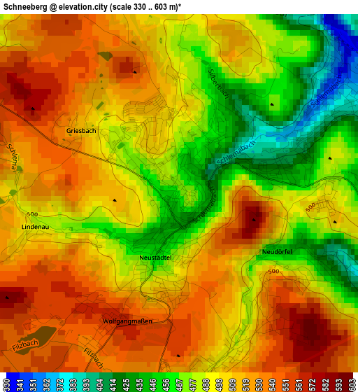 Schneeberg elevation map