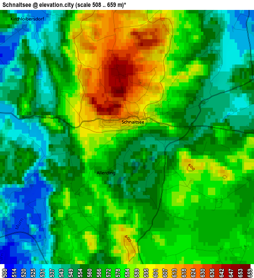 Schnaitsee elevation map