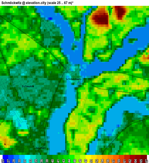 Schmöckwitz elevation map