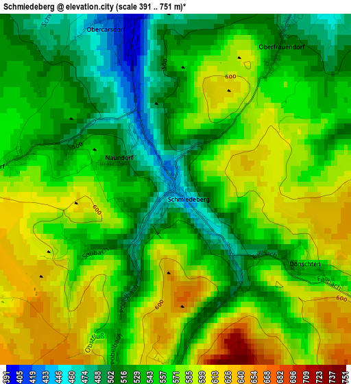 Schmiedeberg elevation map