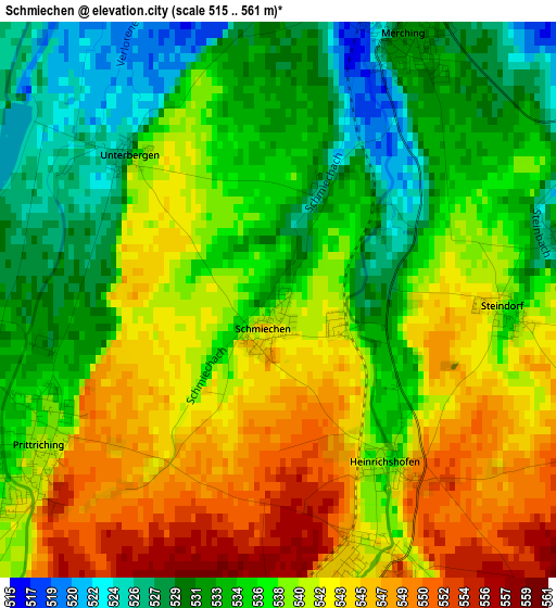 Schmiechen elevation map