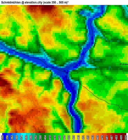 Schmidmühlen elevation map