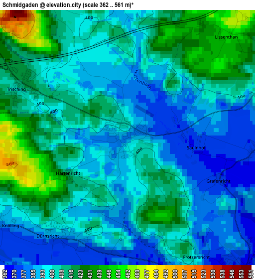 Schmidgaden elevation map