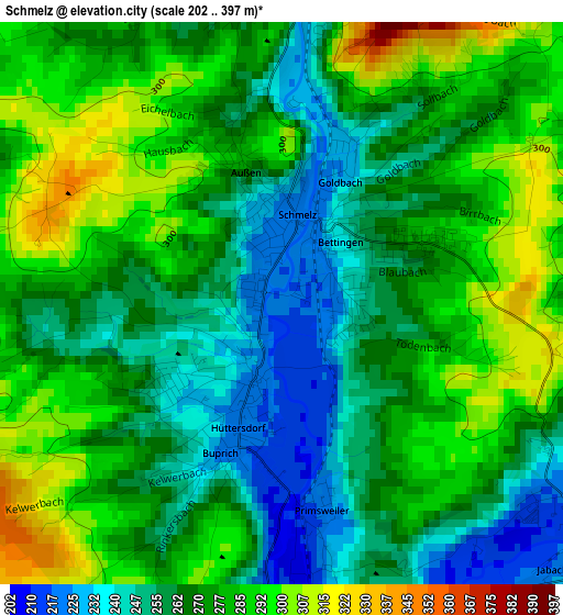 Schmelz elevation map