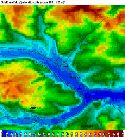 Schlüsselfeld elevation map