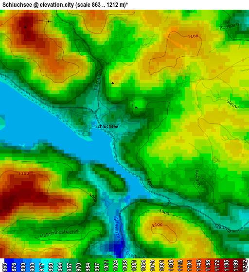 Schluchsee elevation map