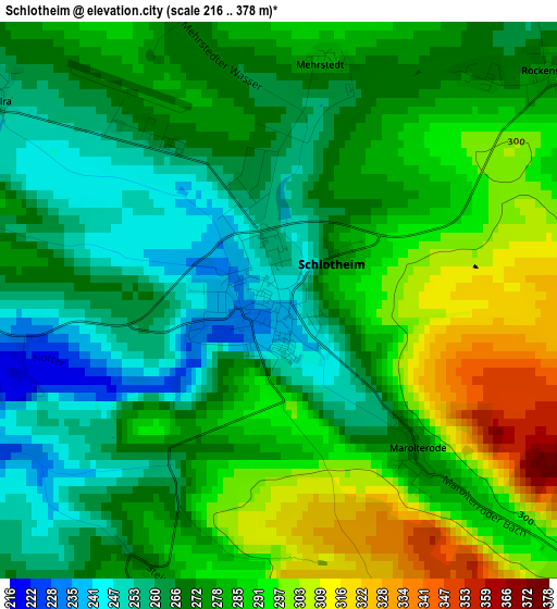 Schlotheim elevation map