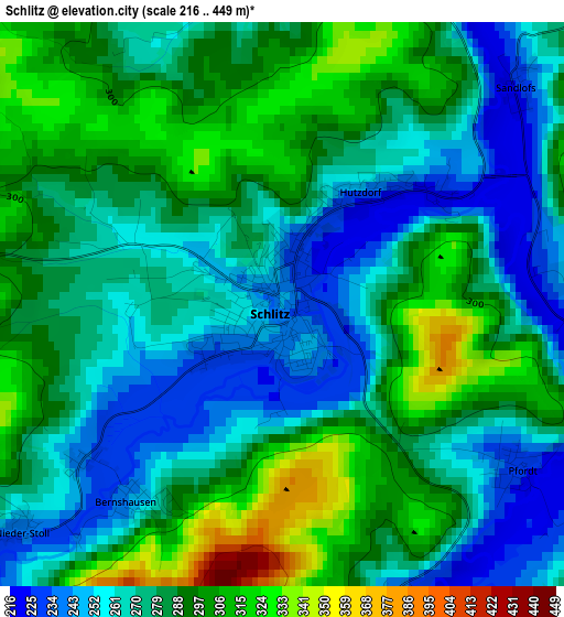 Schlitz elevation map