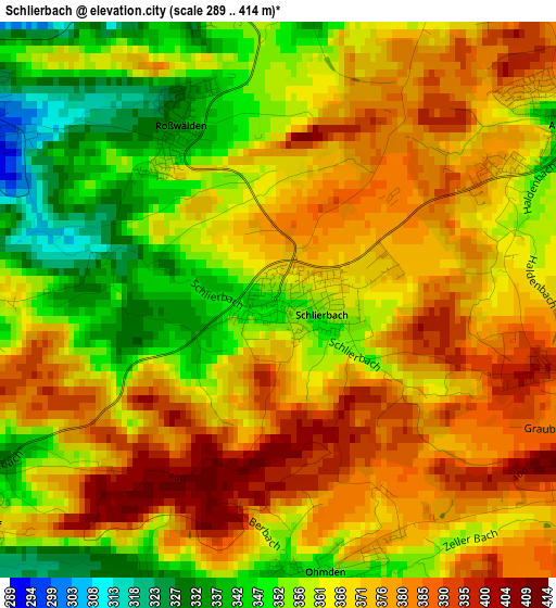 Schlierbach elevation map