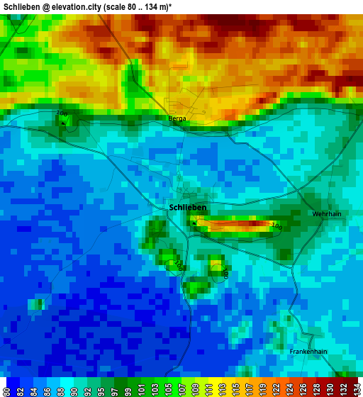 Schlieben elevation map