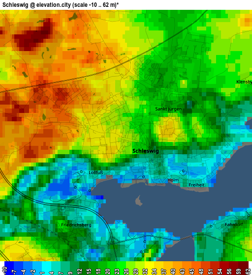 Schleswig elevation map