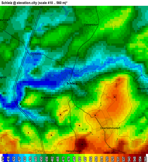 Schleiz elevation map