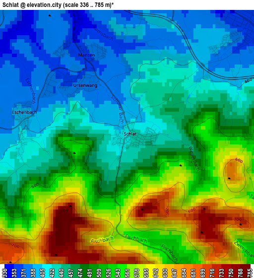 Schlat elevation map