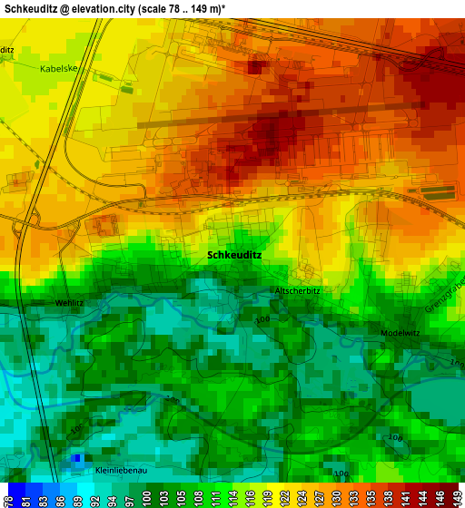 Schkeuditz elevation map