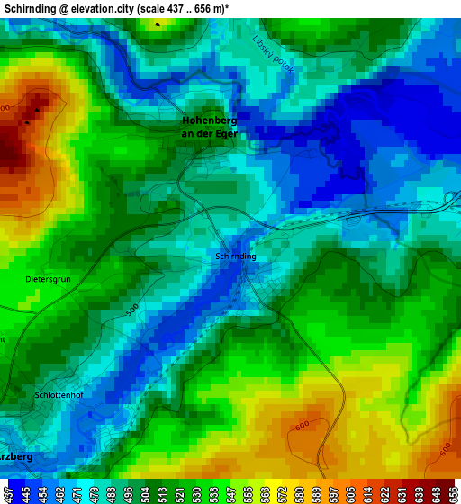 Schirnding elevation map