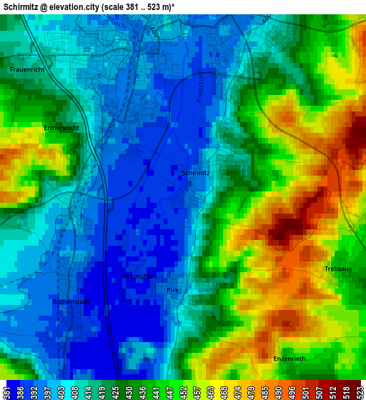 Schirmitz elevation map