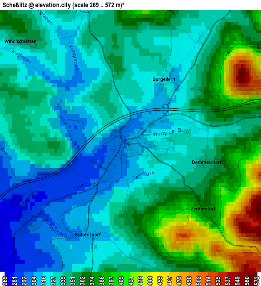 Scheßlitz elevation map