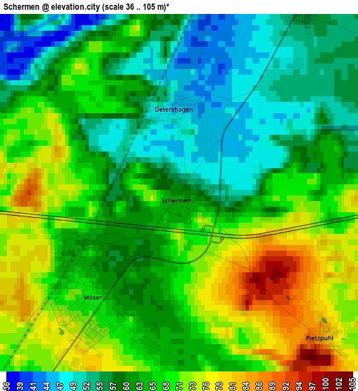 Schermen elevation map