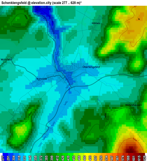 Schenklengsfeld elevation map