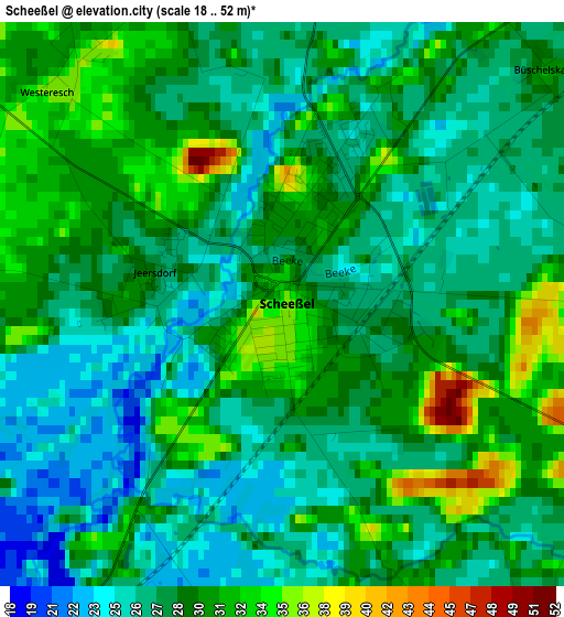 Scheeßel elevation map
