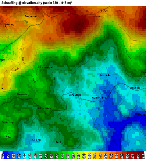 Schaufling elevation map