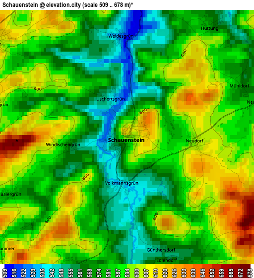 Schauenstein elevation map