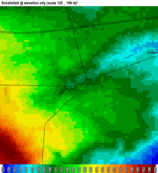 Schafstädt elevation map