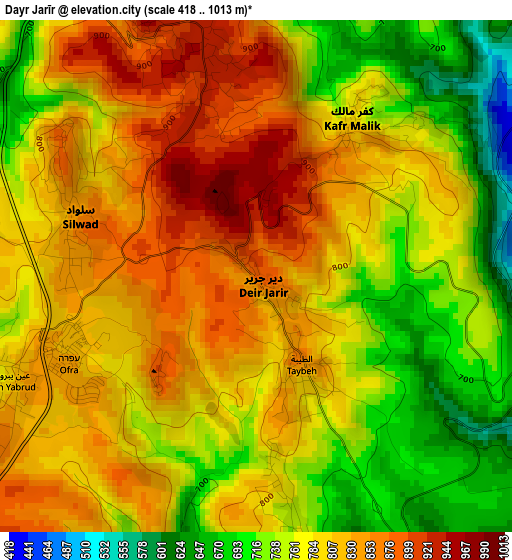 Dayr Jarīr elevation map