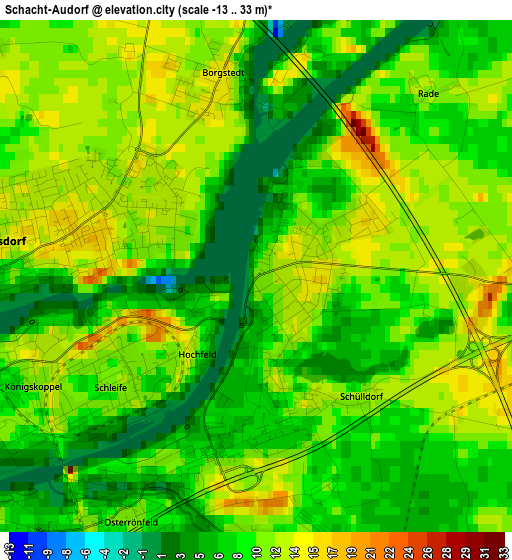 Schacht-Audorf elevation map