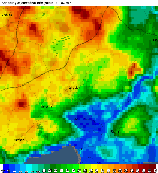 Schaalby elevation map
