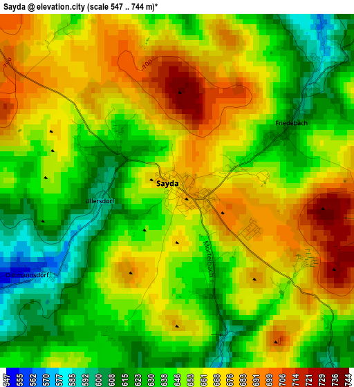 Sayda elevation map