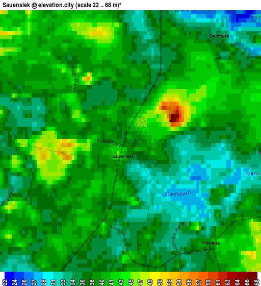 Sauensiek elevation map