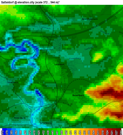 Satteldorf elevation map