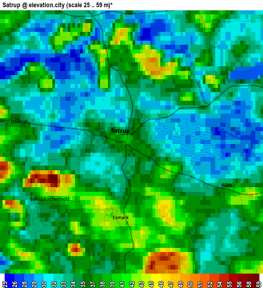 Satrup elevation map