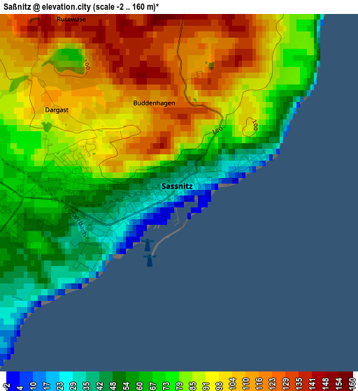Saßnitz elevation map