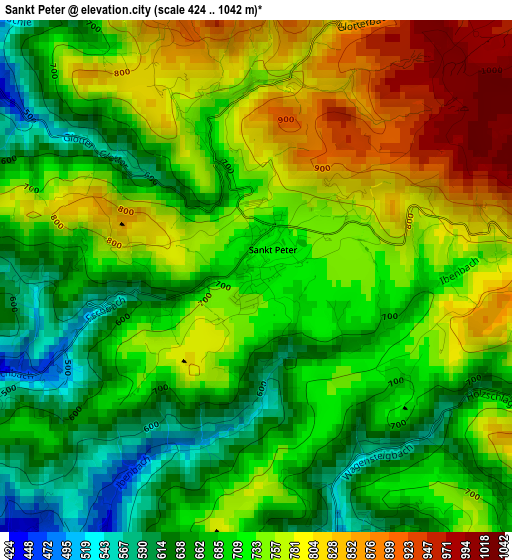 Sankt Peter elevation map