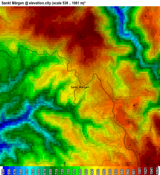 Sankt Märgen elevation map