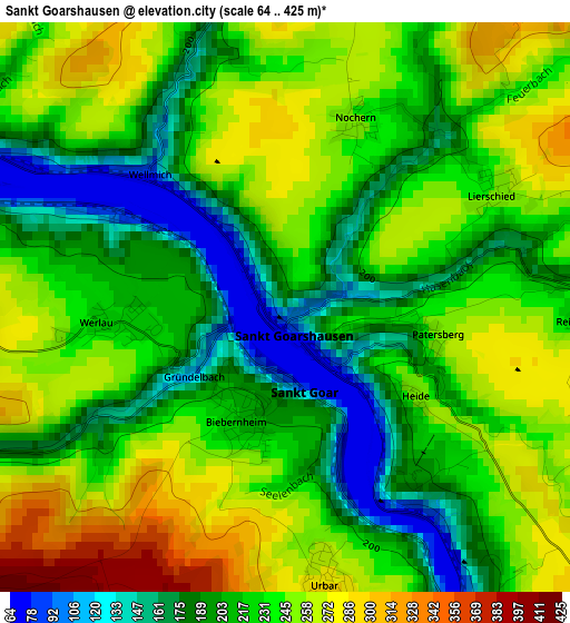 Sankt Goarshausen elevation map