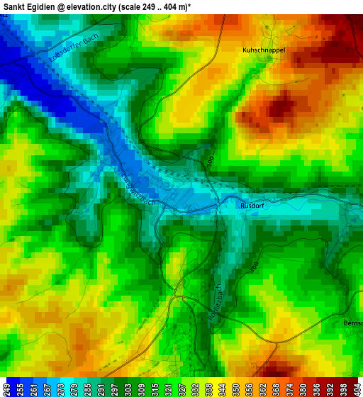 Sankt Egidien elevation map