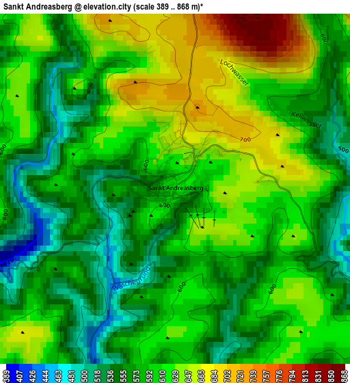 Sankt Andreasberg elevation map