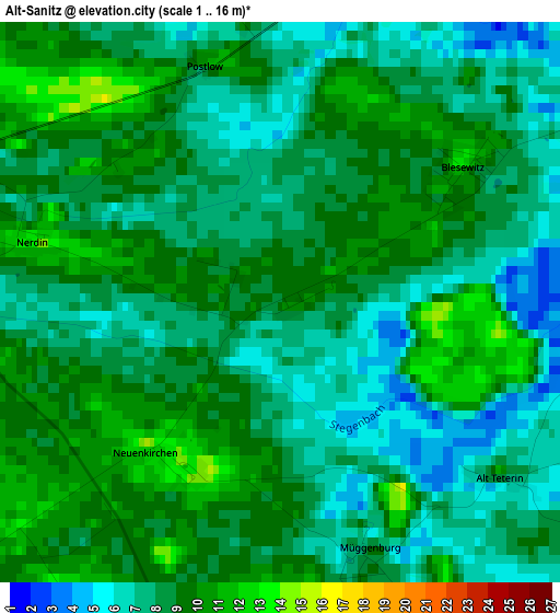 Alt-Sanitz elevation map