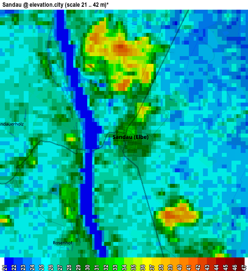 Sandau elevation map