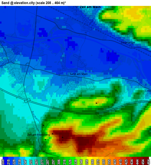 Sand elevation map