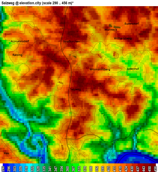 Salzweg elevation map