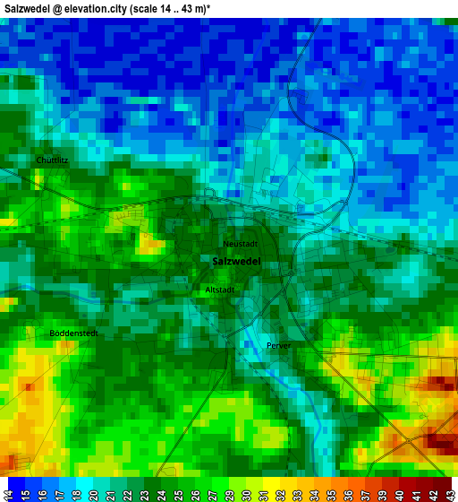 Salzwedel elevation map