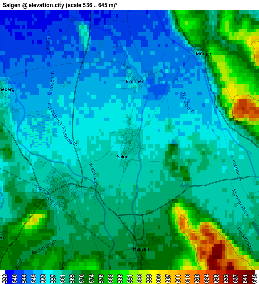 Salgen elevation map