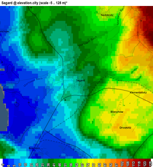 Sagard elevation map