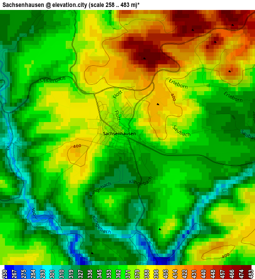 Sachsenhausen elevation map